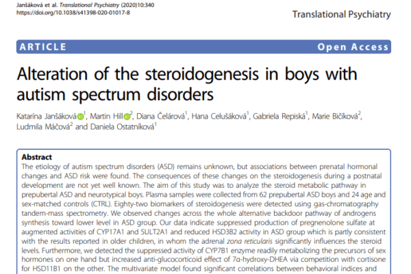 Alteration of the steroidogenesis in boys with autism spectrum disorders