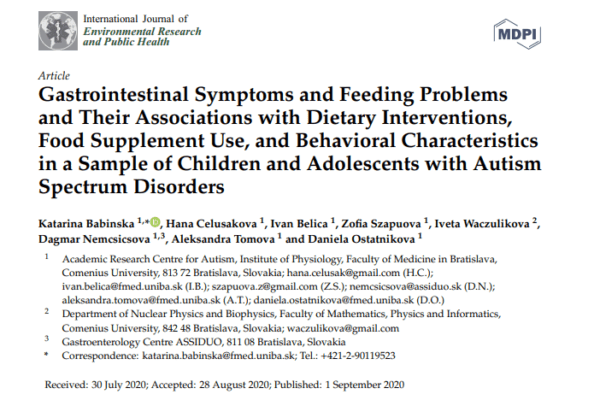 Gastrointestinal symptoms and feeding problems and their associations with dietary interventions, food supplement use and behavioral characteristics in a sample of children and adolescents with autism spectrum disorders