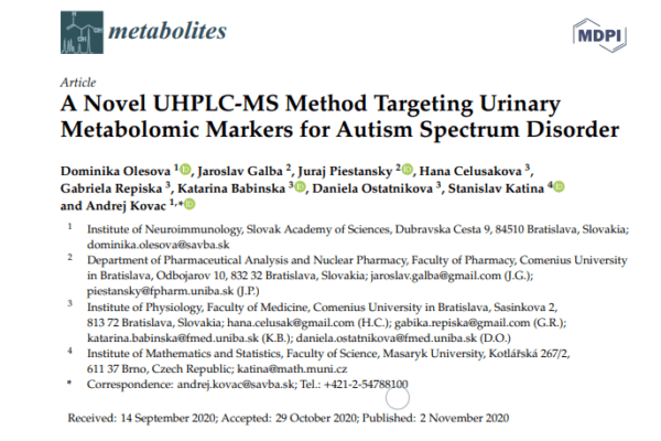A novel UHPLC-MS method targeting urinary metabolomic markers for autism spectrum disorder